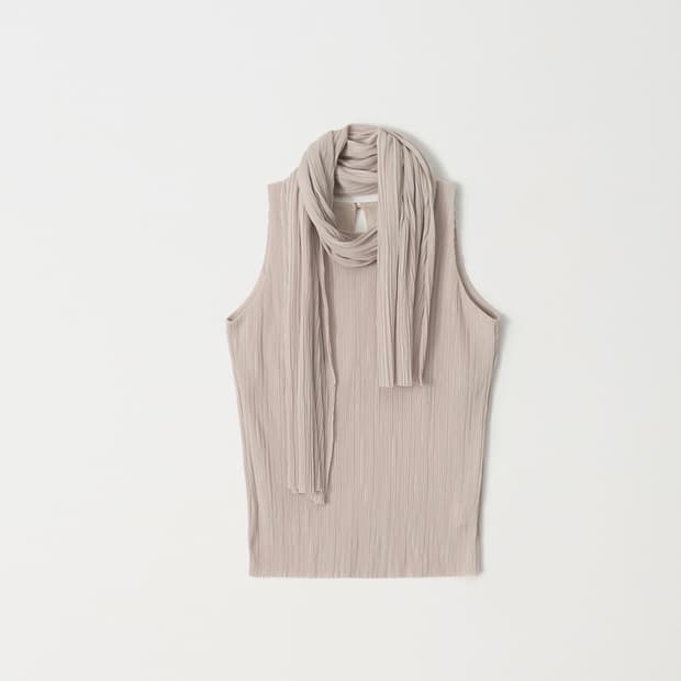 새상품) 플리츠탑 스카프 세트 피치 pleats top scarf