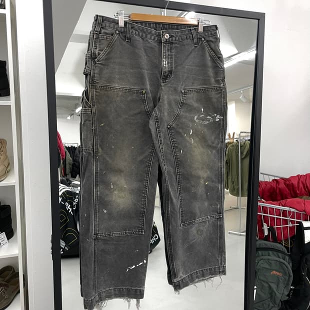 칼하트 OG 더블니 하드 페이딩 덕캔버스 카펜터 워크팬츠