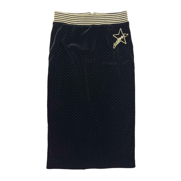 Velour Rhinestone Pencil Skirt/ M