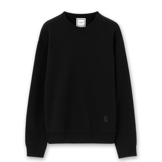 [46] 우영미 스퀘어 로고 라운드넥 울 스웨터 니트