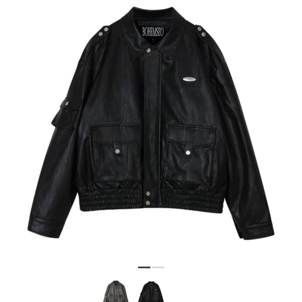 (W) 보헤미안 서울 레더 봄버 점퍼 블랙 1 사이즈
