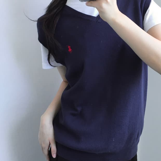 Polo 폴로 랄프로렌 네이비 피마코튼 니트베스트 