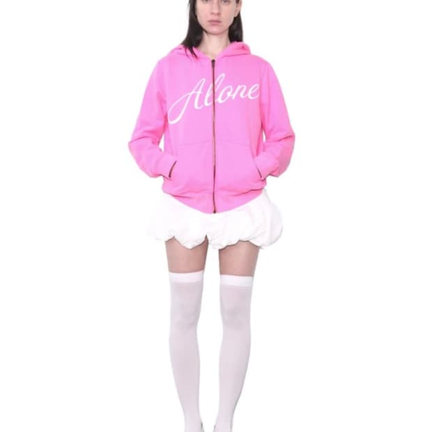 USTHAUS 저스트하우스 ZIPUP HOODIE HOT PINK 핫핑크