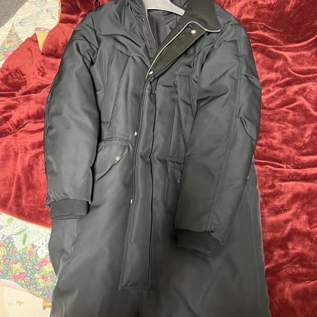 솔리드 옴므 스탠드 카라 롱패딩