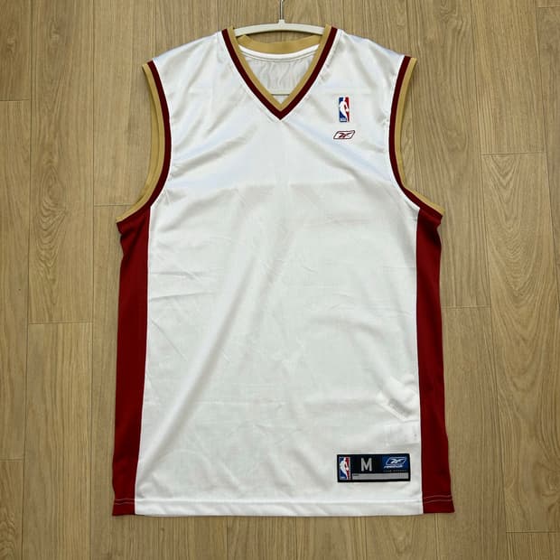 NBA 리복 올드스쿨 농구 져지 나시 화이트 레드 M