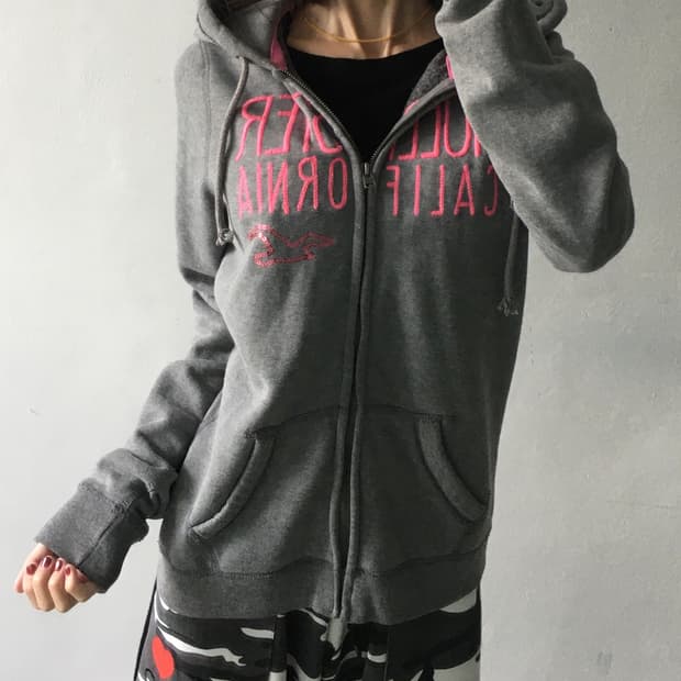 홀리스터 핑크로고 후드집업