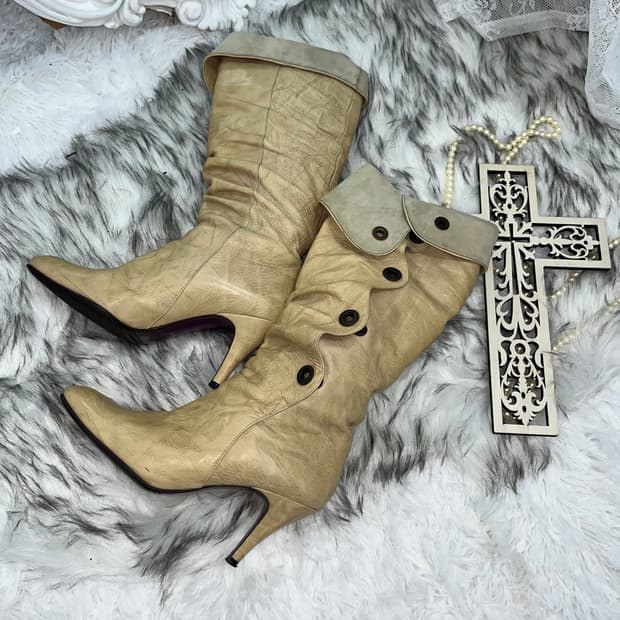 빈티지 롱부츠 힐