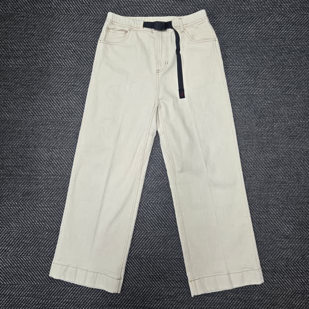 그라미치 아이보리 와이드 팬츠 데님팬츠 밴딩바지