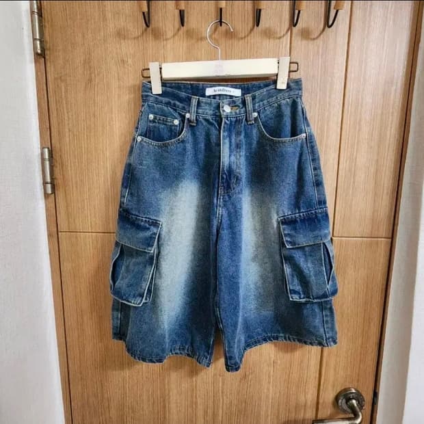(S)여성 어반드레스 데님 카고 버뮤다 팬츠 반바지
