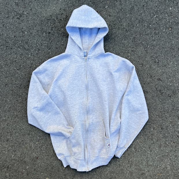 [XL] 90s 미제 러셀 후드집업 그레이