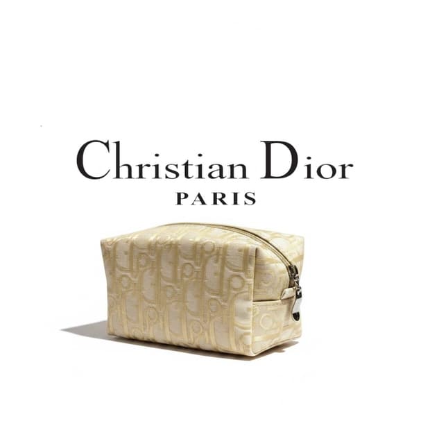 일본판 디올 DIOR 오블리크 파우치 골드 베이지 (새제품)