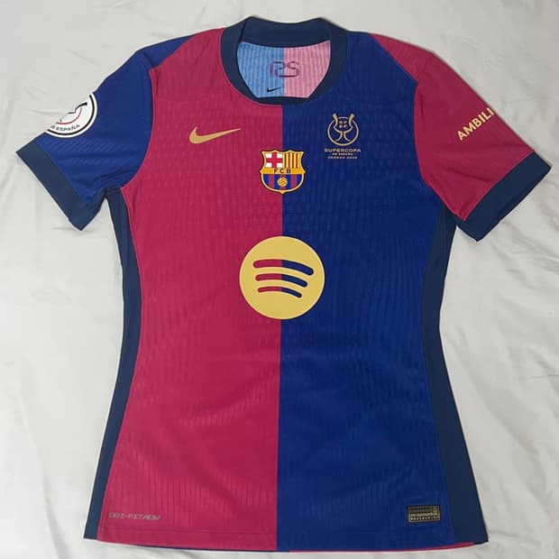 24-25 라민야말 매치이슈드 바르셀로나 수페르코파 파이널 지급 유니폼M