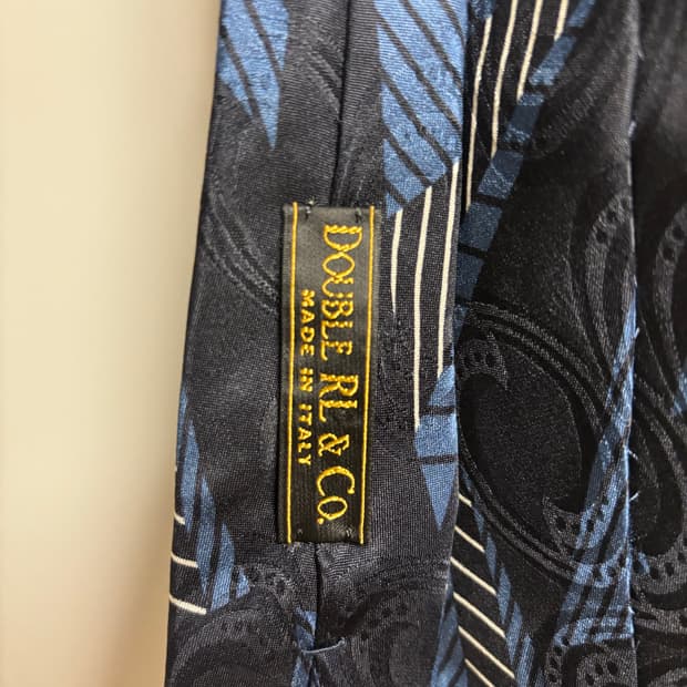 RRL 빈티지 실크 타이 블루멀티