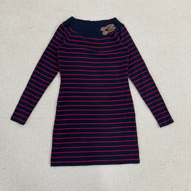 [M] 폴로랄프로렌 여성 스트라이프 코튼 니트 원피스 치마 0108M1