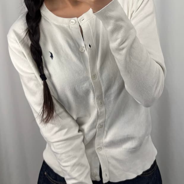 폴로 화이트 가디건