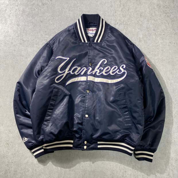 [L] 90s Majestic 마제스틱 뉴욕 양키스 나일론 바시티자켓