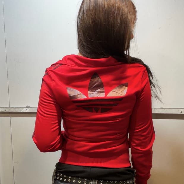 00s ADIDAS Y2K red&brown firebird jersey