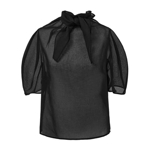 AMOMENTO / KNOTTED COLLAR TOP BK