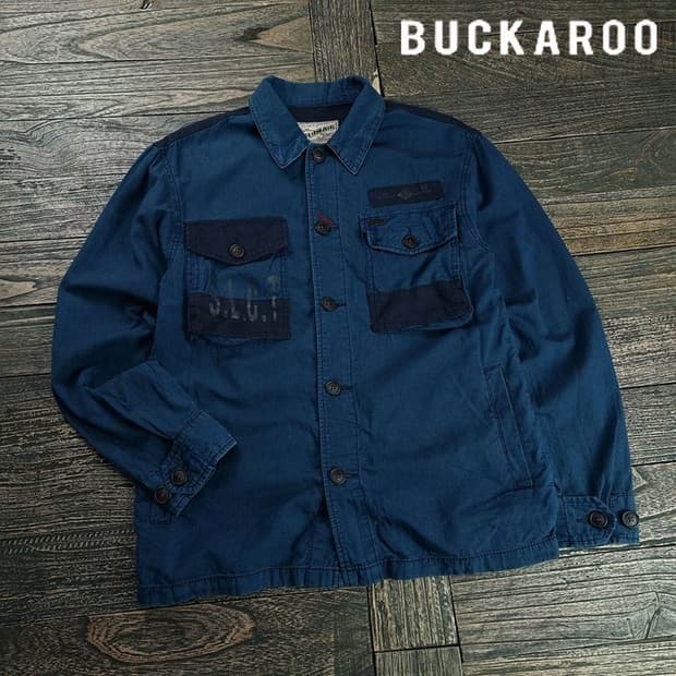 [버커루] 빈티지 워시드 밀리터리 셔츠 네이비 M19501