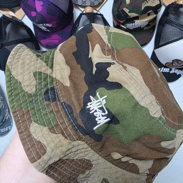 스투시 재팬 카모 버킷햇 L/XL