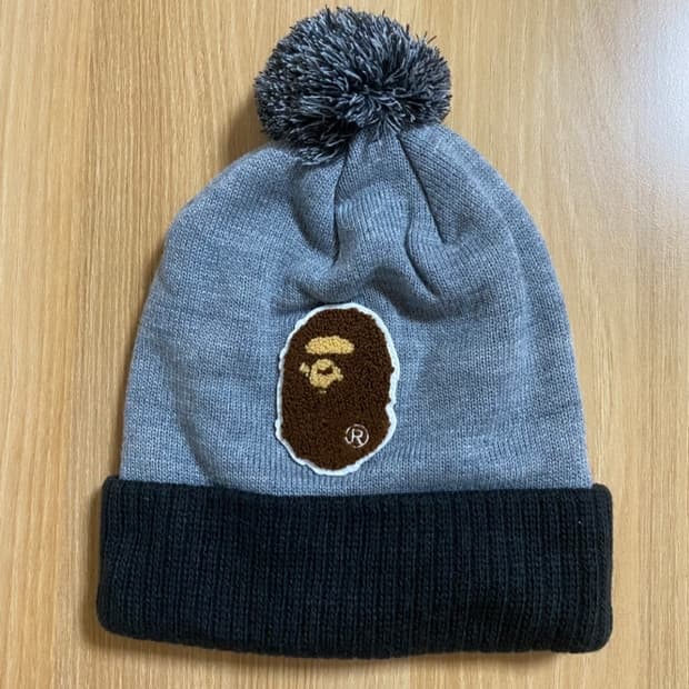 베이프 BAPE 에이프헤드 비니(그레이/블랙)