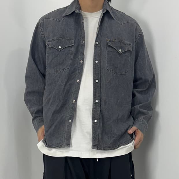 Vtg Black Denim Shirts