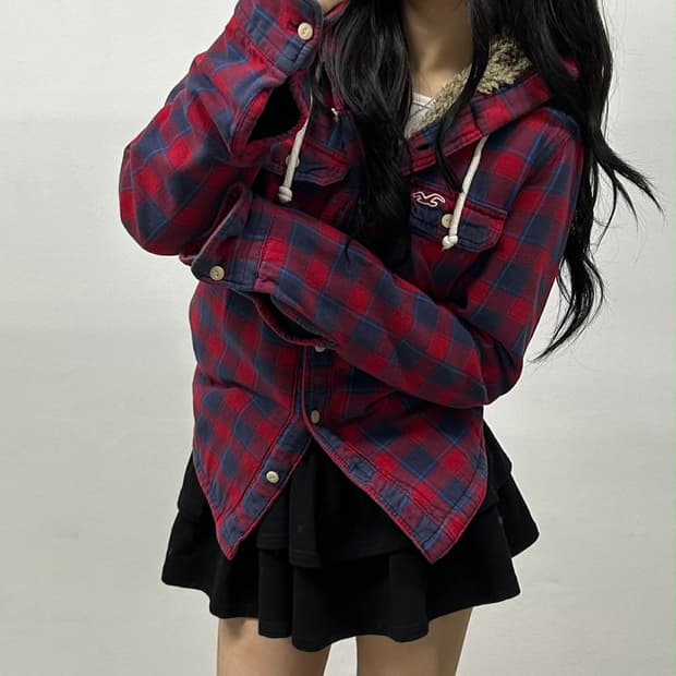 홀리스터 y2k 투포켓 양털 울프죠 셔츠 자켓(M)