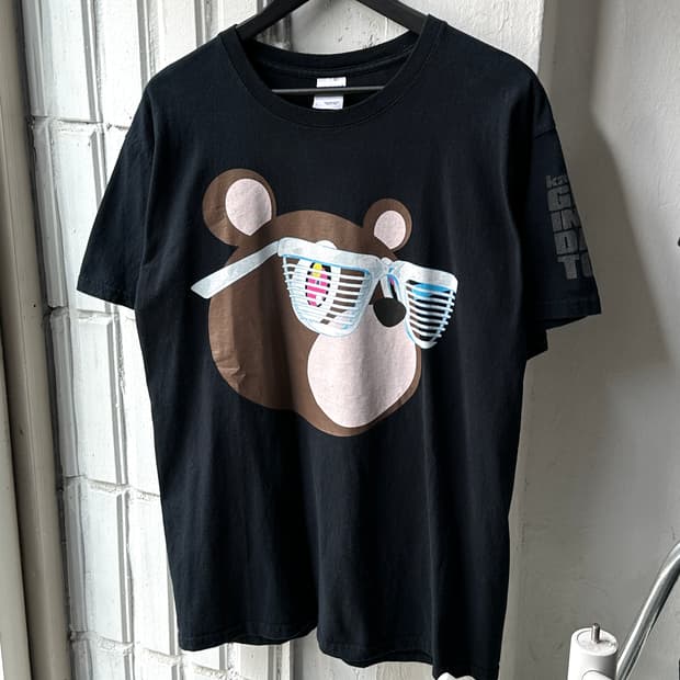 00's OG 칸예 웨스트 X 무라카미 타카시 티셔츠 빈티지 밴드티 랩티