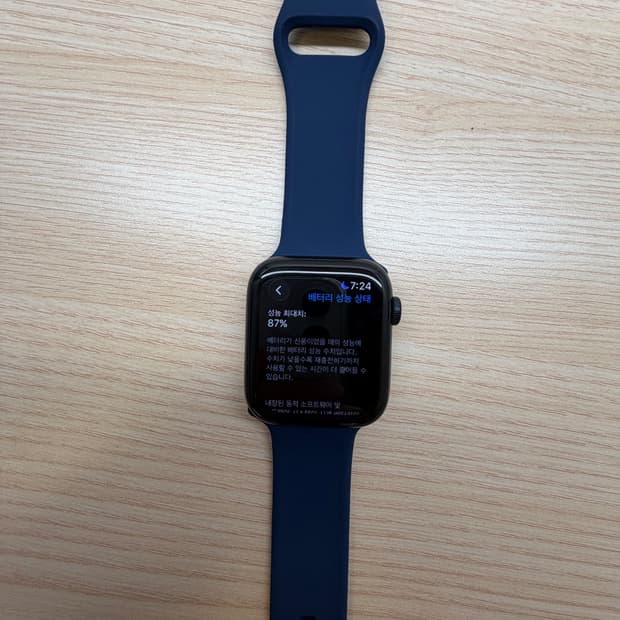 애플워치 SE2 44mm 미드나이트 배터리 성능 87%