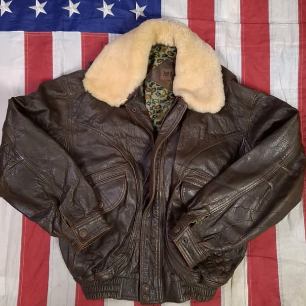 오리지날 90's 일본판 ZUFOLO 리얼레더 항공자켓
