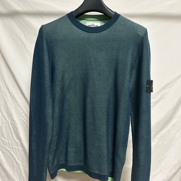 스톤아일랜드 와플 투톤 코튼 니트 (L)