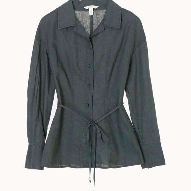 H&M 린넨 벨티드셔츠 XS