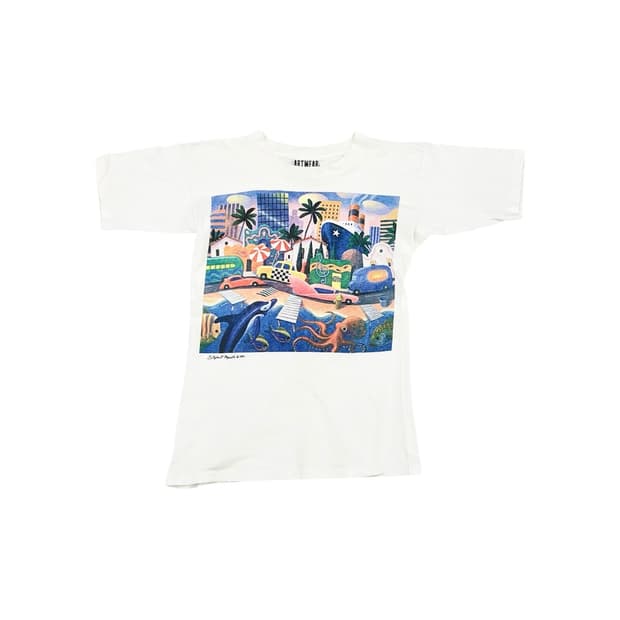 90s 아트웨어 스테판 F. 모라스 그래픽 티셔츠