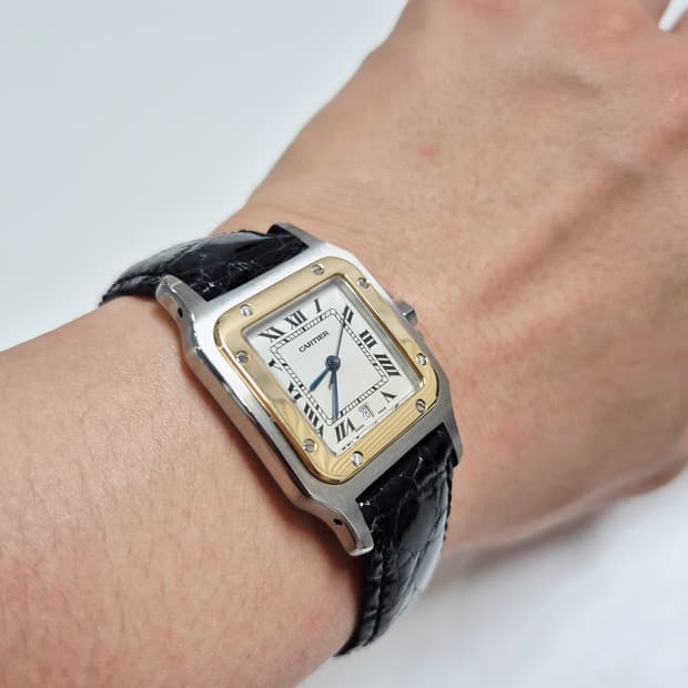 까르띠에 산토스 갈베 콤비 LM 라지사이즈