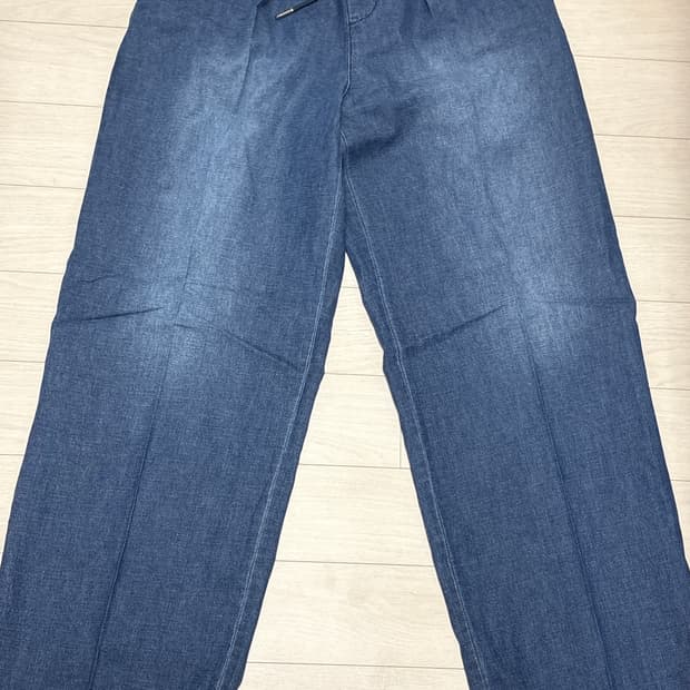 린넨 데님 워시드 밴딩 팬츠