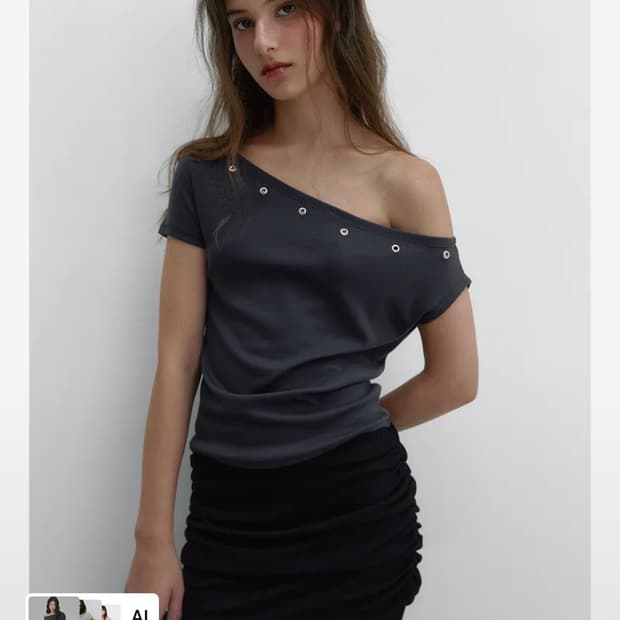 아수라 아일렛 원숄더 티 EYELET ONE SHOULDER 