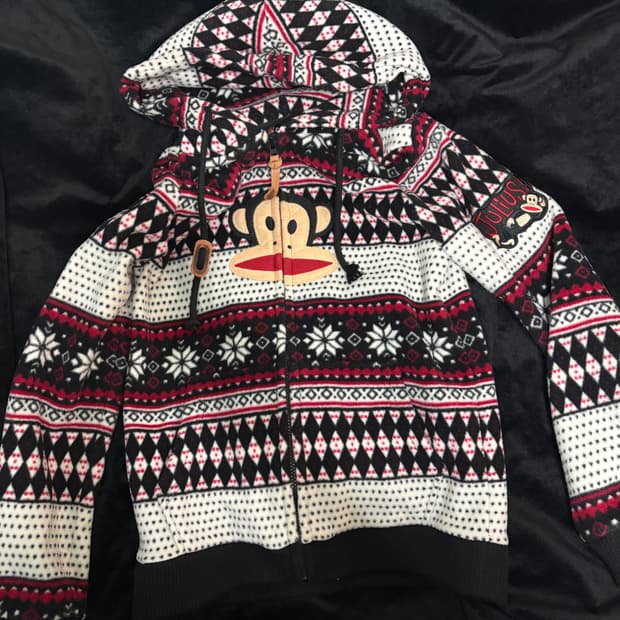 폴프랭크 Paul Frank 원숭이 로고 노르딕 후리스 후드집업