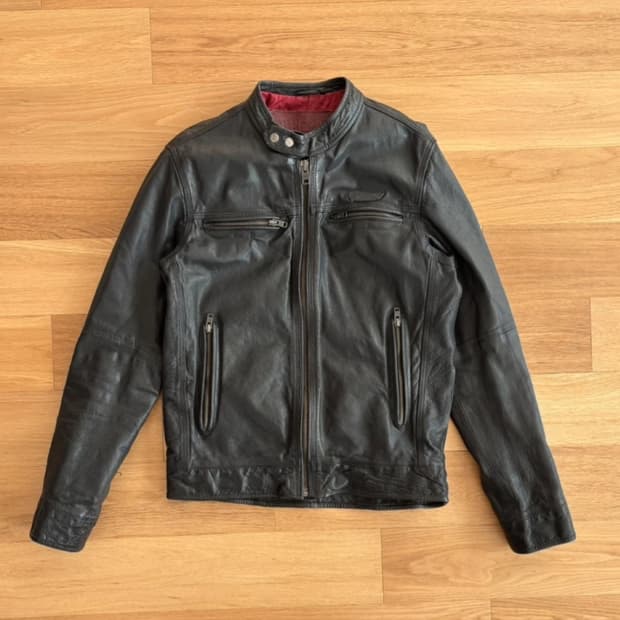 슈퍼드라이 바이커 가죽 자켓 M