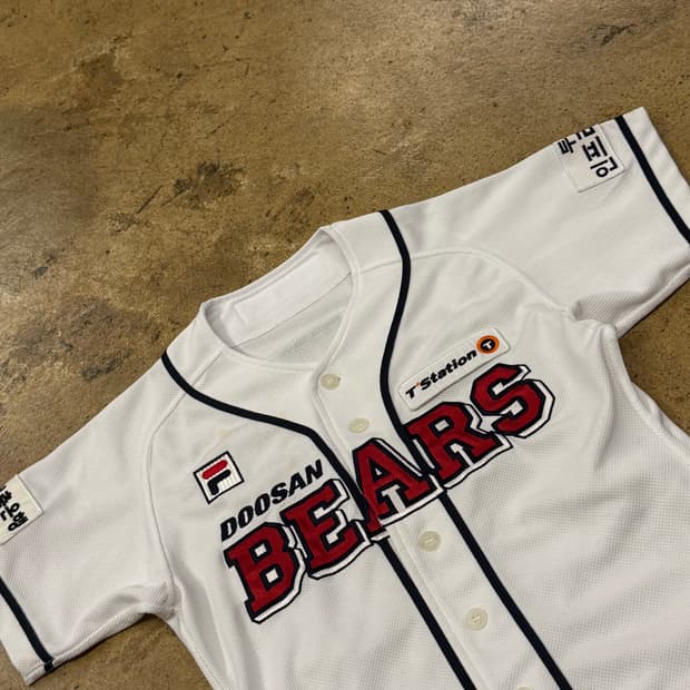 [80] 휠라 두산베어스 야구 유니폼 화이트 오재원 마킹 b16