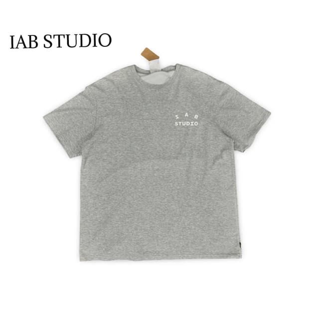 (100)IAB STUDIO 로고 반팔 티셔츠 그레이