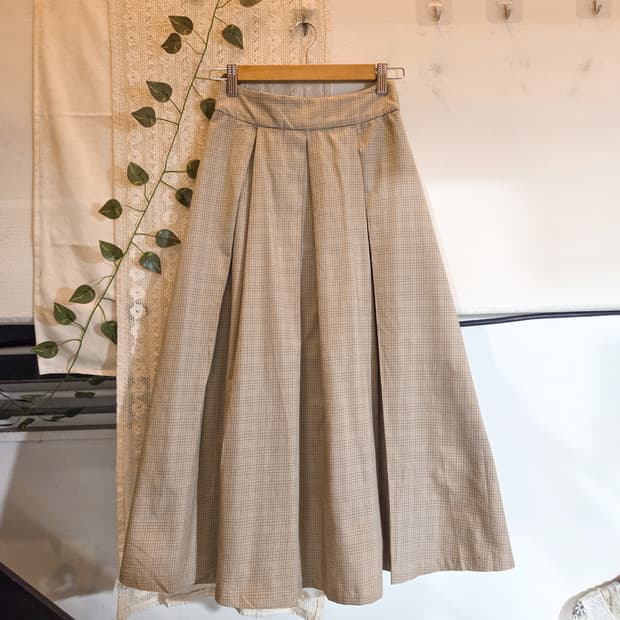 체크 롱스커트