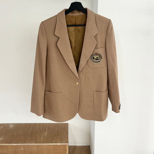 버버리 카멜 싱클 울 자켓