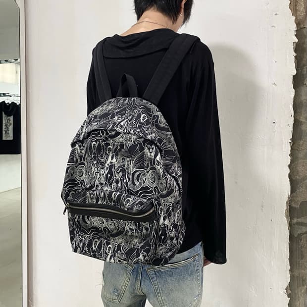 생로랑 에디 슬리먼 SS2015 타투스케치 백팩