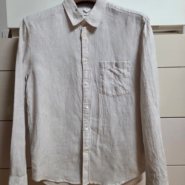 아르켓 스트라이프 리넨셔츠 46사이즈