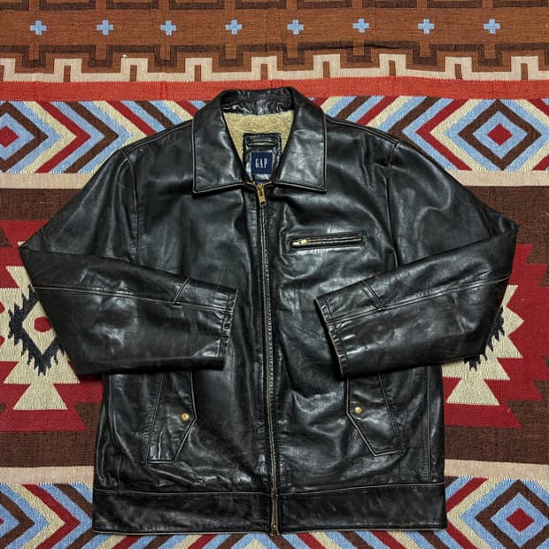 XL) 올드갭 레더자켓 다크브라운