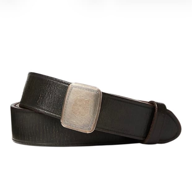36] RRL 더블알엘 레더 빈센스 벨트 블랙