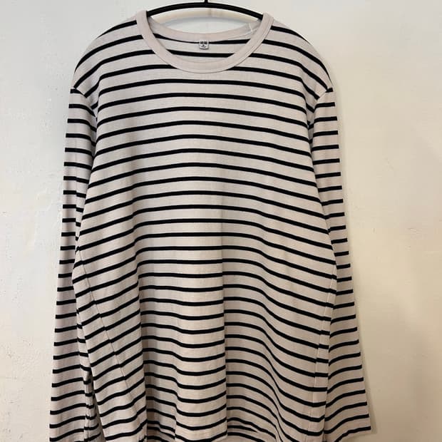 유니클로 스트라이프 긴팔 티셔츠 XL