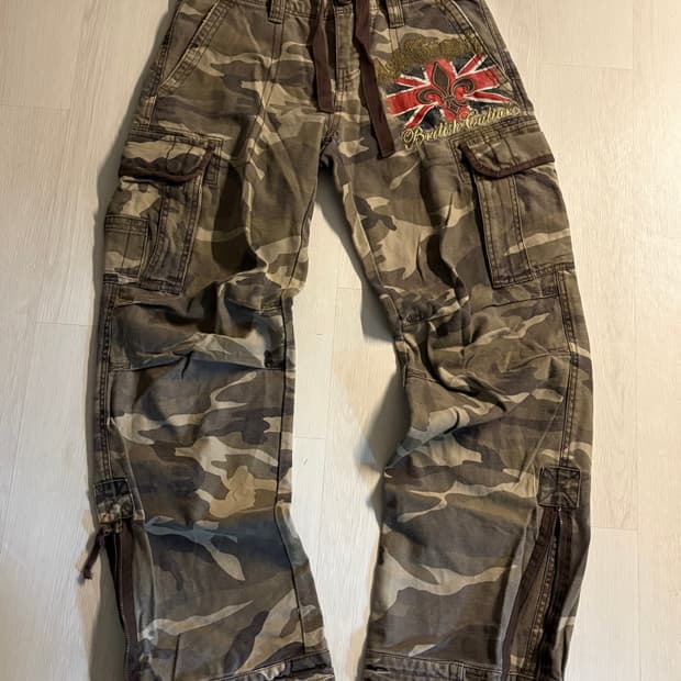 ASK 카모 카고팬츠 브리티시 커스텀 패치
