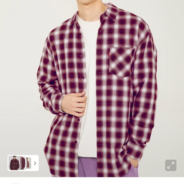 아파트먼트 버건디 체크셔츠