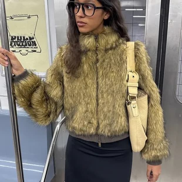 블랙업 라뷰 투톤퍼 하이넥 점퍼 퍼자켓